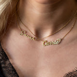 Carrie Name Necklace Solid Gold