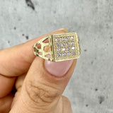 Stone Square Ring 10K Gold