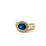 Blue Oval Sapphire Ring 10K Gold