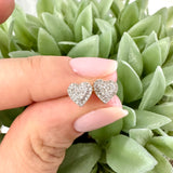 Small Heart Diamond Stud Screw Back Earring 10K Gold 0.19ct