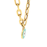 Paperclip Evil Eye Necklace 18K Gold