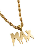 Drip Men Name Pendant 10K Gold