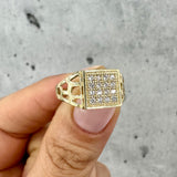 Stone Square Ring 10K Gold