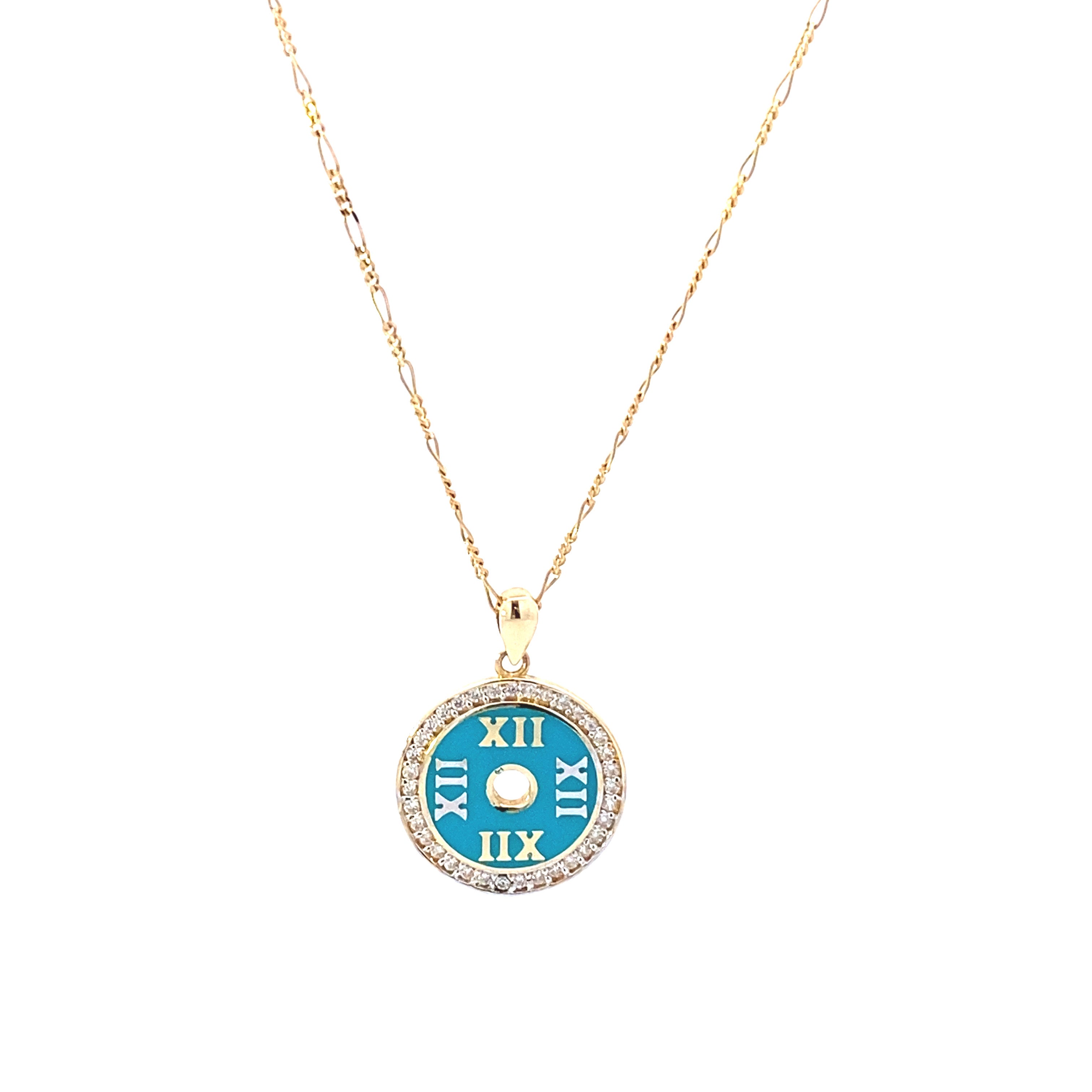 Clock Necklace 14K Gold