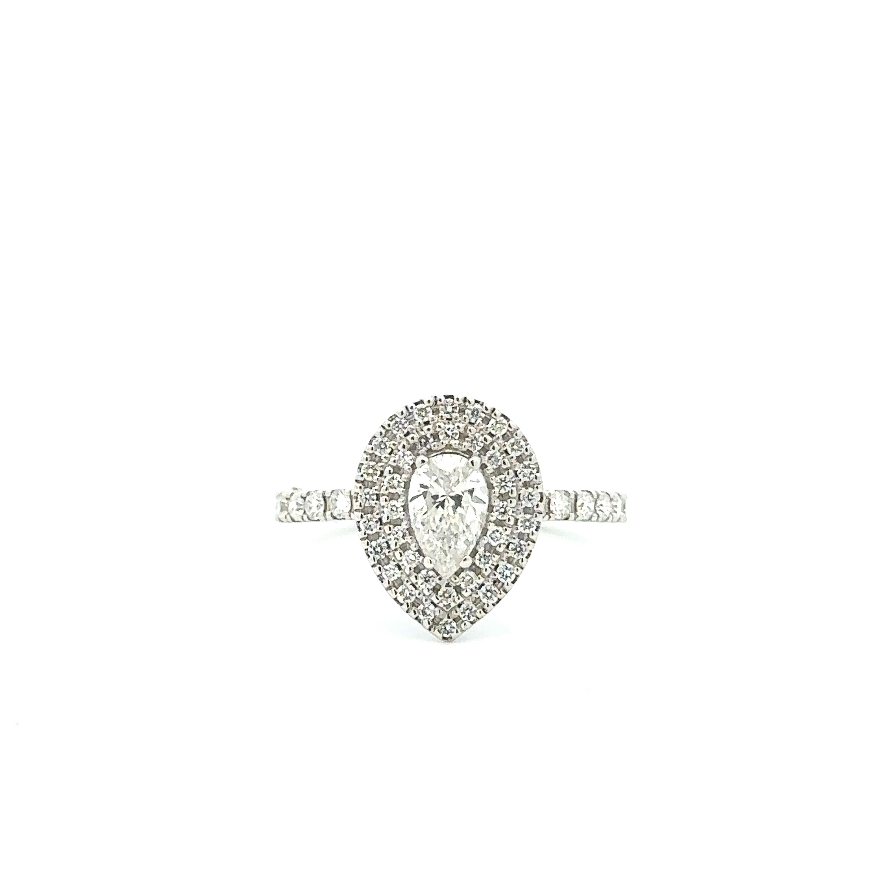 Halo Pear Shape Diamond Engagement Ring