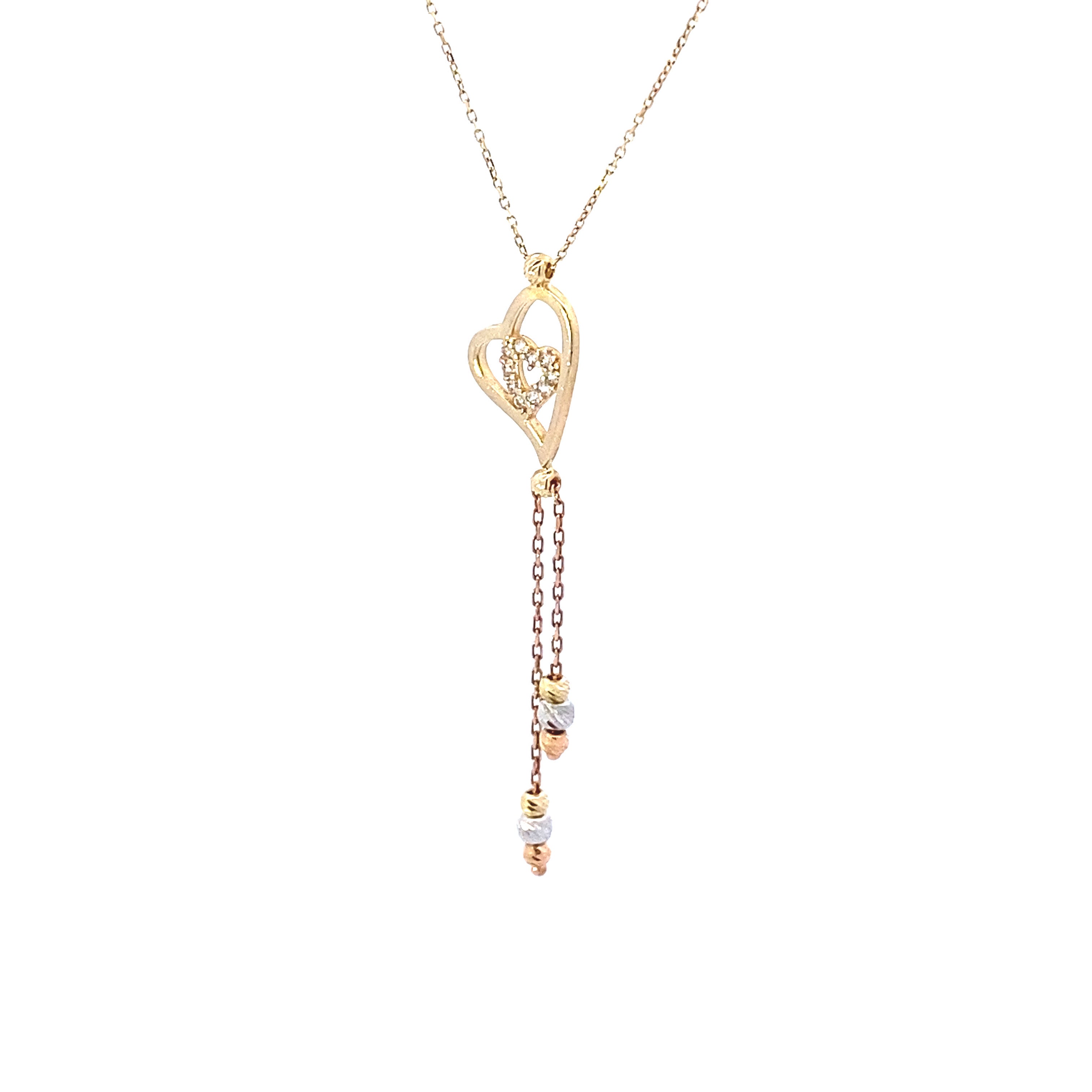 Hanging Heart Necklace 14K Gold