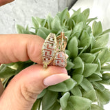 Round Pinch Hoop Earrings 10K Gold