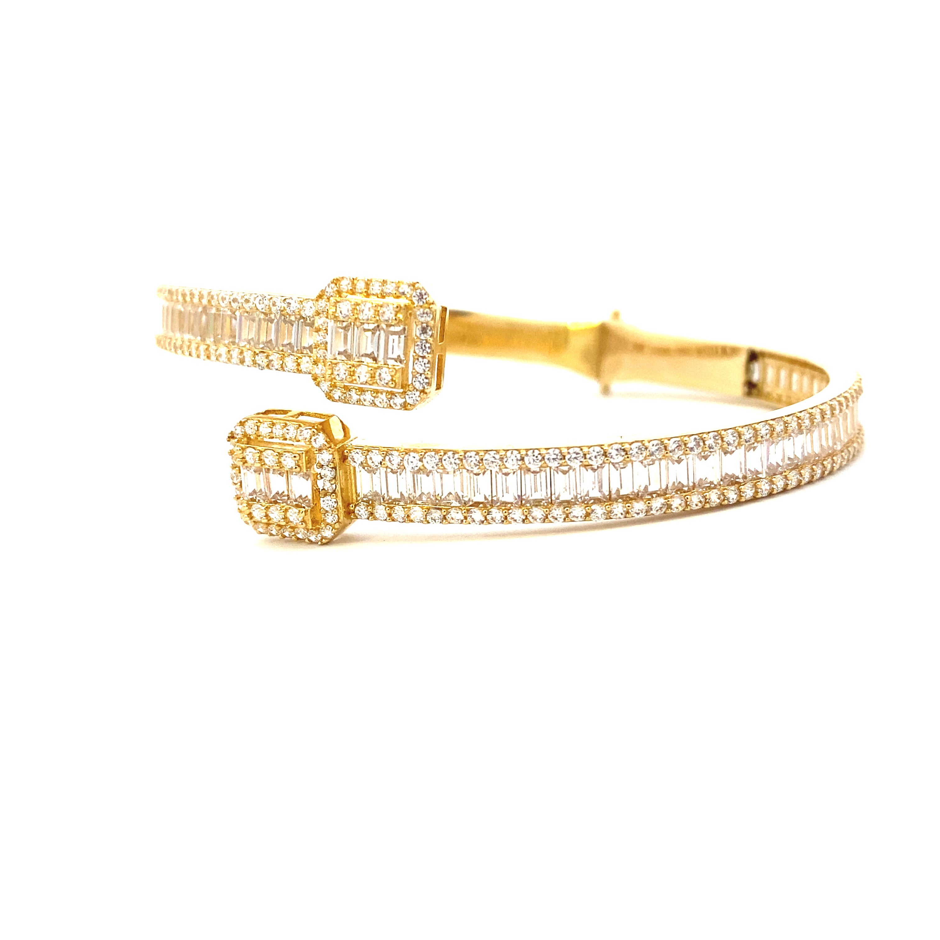 Bling Bangle Bracelet 10K Gold