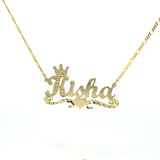 Crown Name Necklace Solid Gold