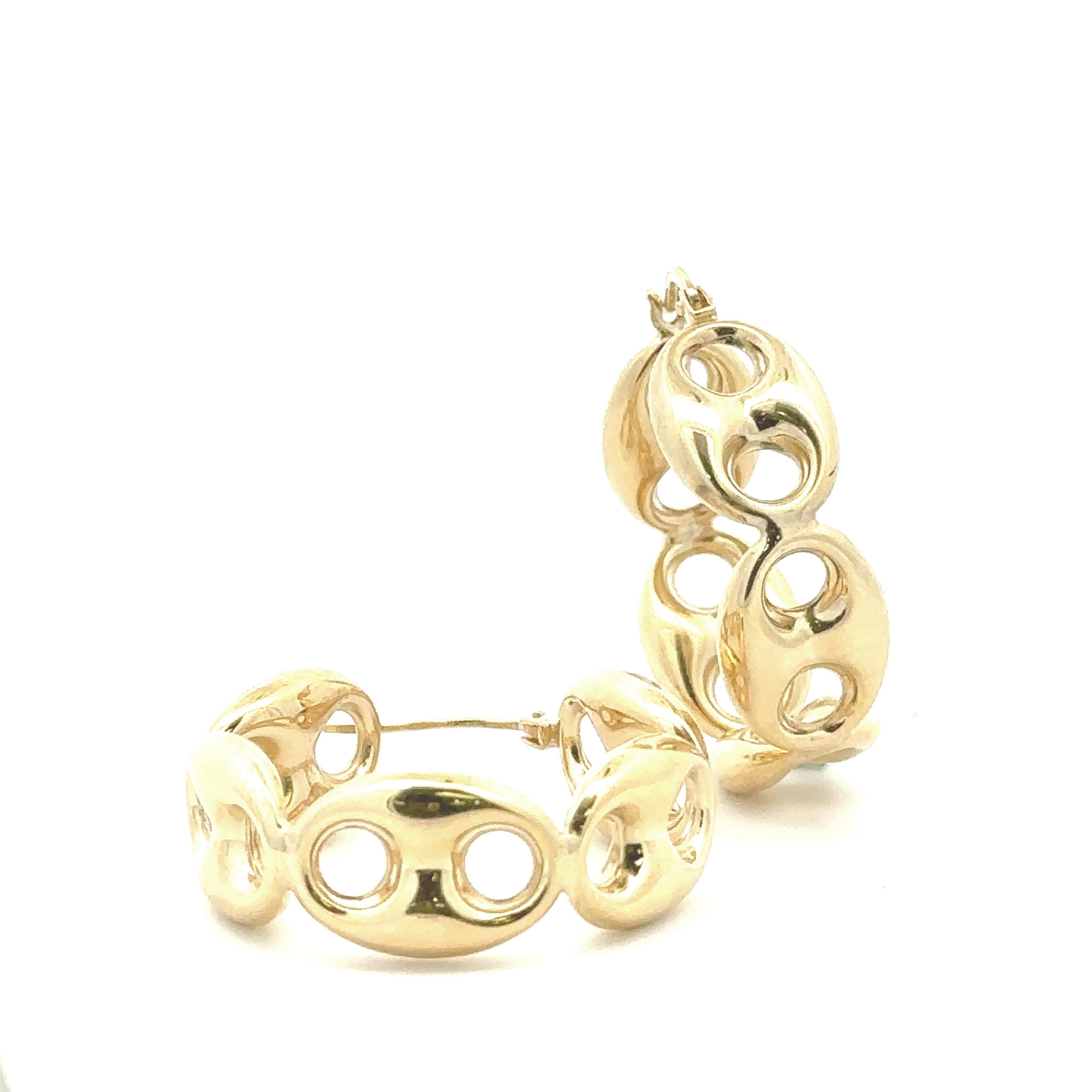 Link Hoop Earrings 10K Gold