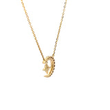 Moon Star Diamond Necklace 14K Gold
