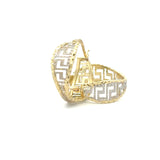 Round Pinch Hoop Earrings 10K Gold
