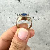 Blue Oval Sapphire Ring 10K Gold