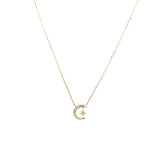 Moon Star Diamond Necklace 14K Gold