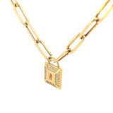 Paperclip Lock Necklace 18K Gold