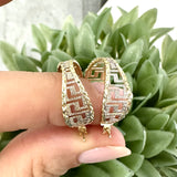 Round Pinch Hoop Earrings 10K Gold