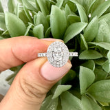 Double Halo Oval Shape Diamond Engagement Ring
