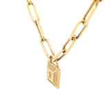 Paperclip Lock Necklace 18K Gold