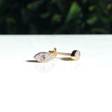 Evil Eye Diamond Stud Screw Back Earring 10K Gold 0.16ct