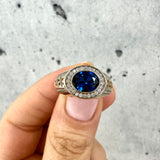 Blue Oval Sapphire Ring 10K Gold