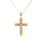 Rocky Jesus Cross Pendant 10K Gold