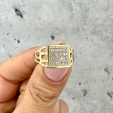 Stone Square Ring 10K Gold