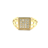 Stone Square Ring 10K Gold