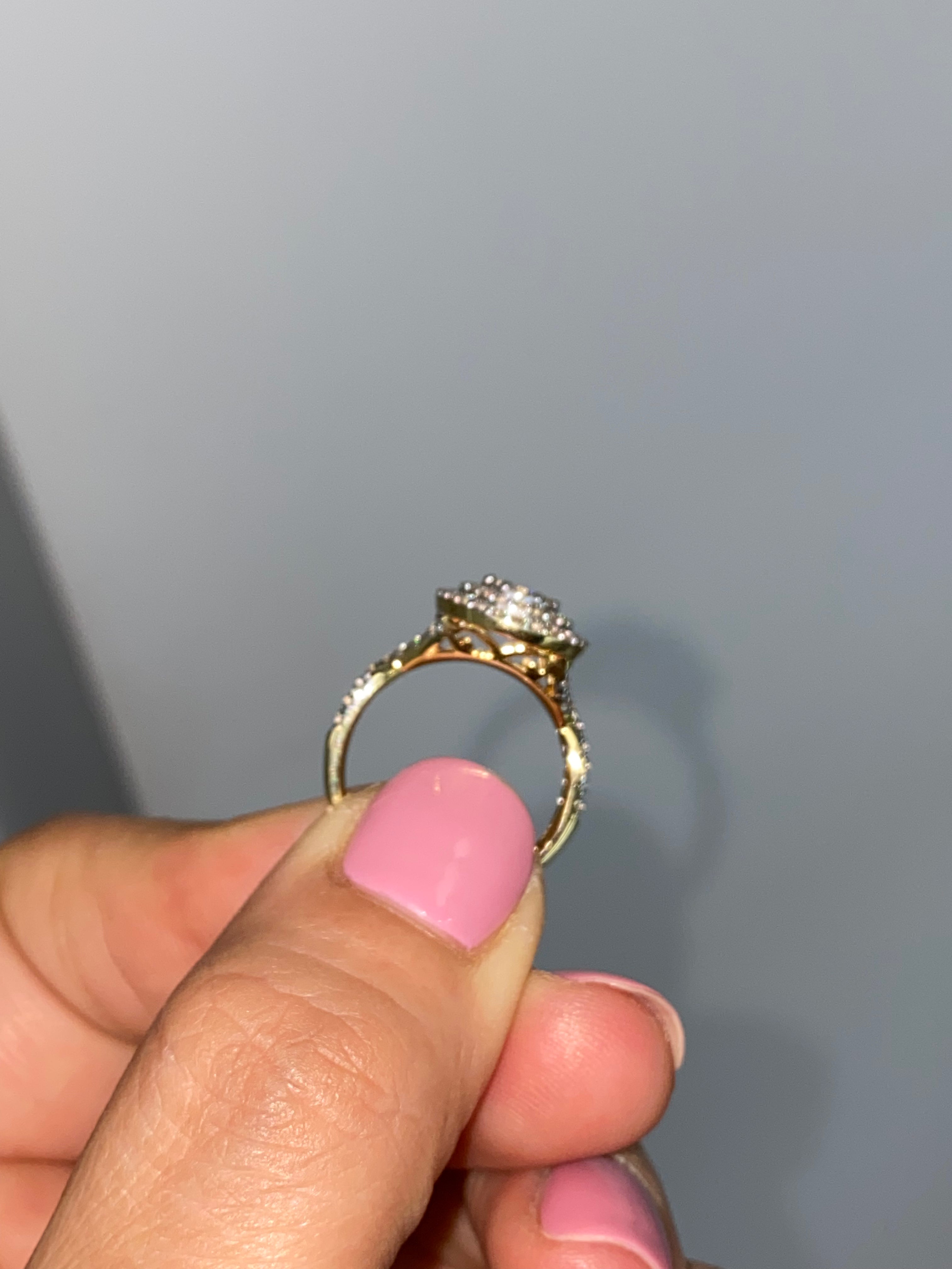 Double Halo 1 Carat Diamonds in 14kt Yellow Gold