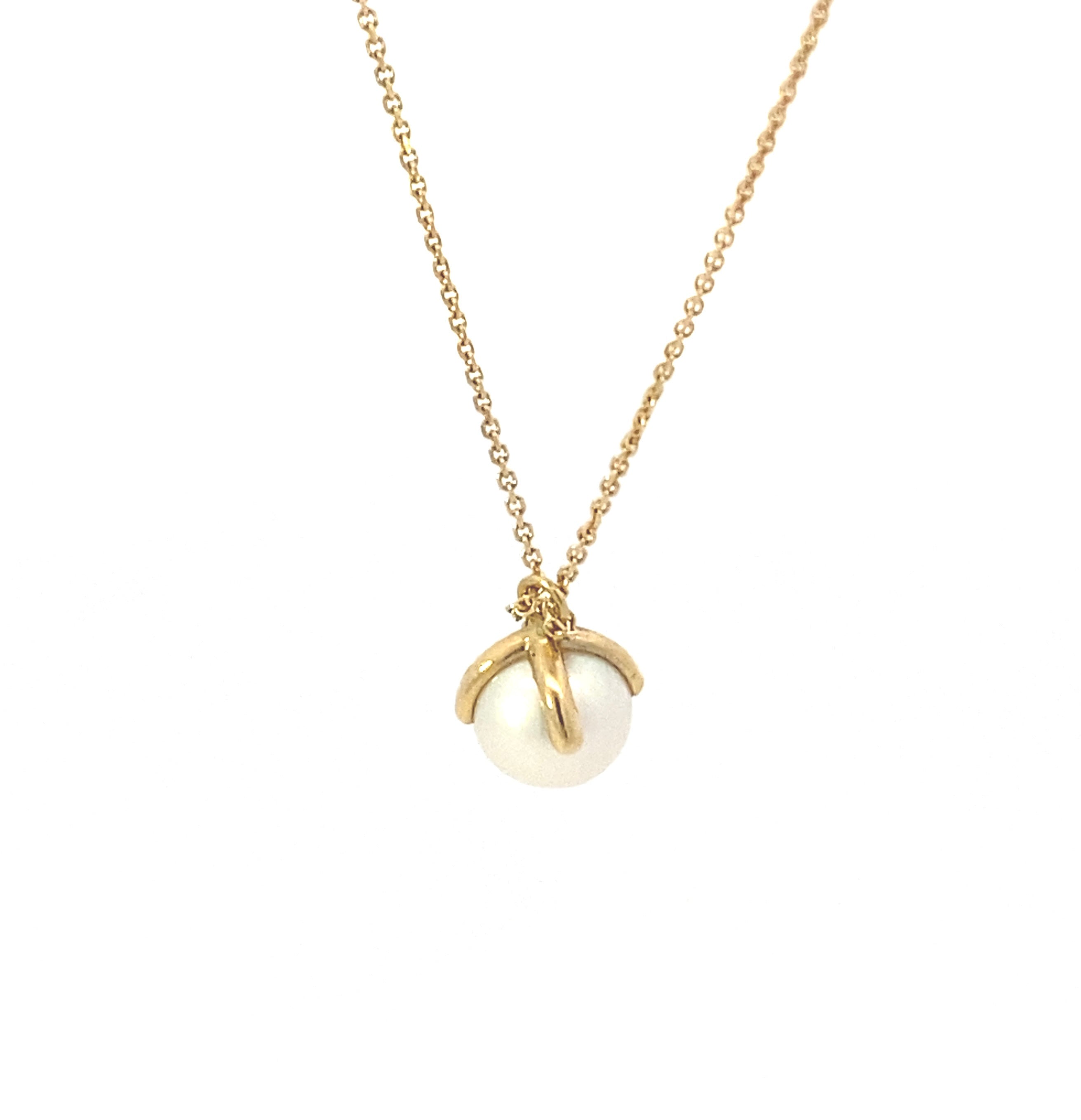 Sole Pearl Necklace 14K Gold