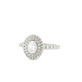 Double Halo Oval Shape Diamond Engagement Ring