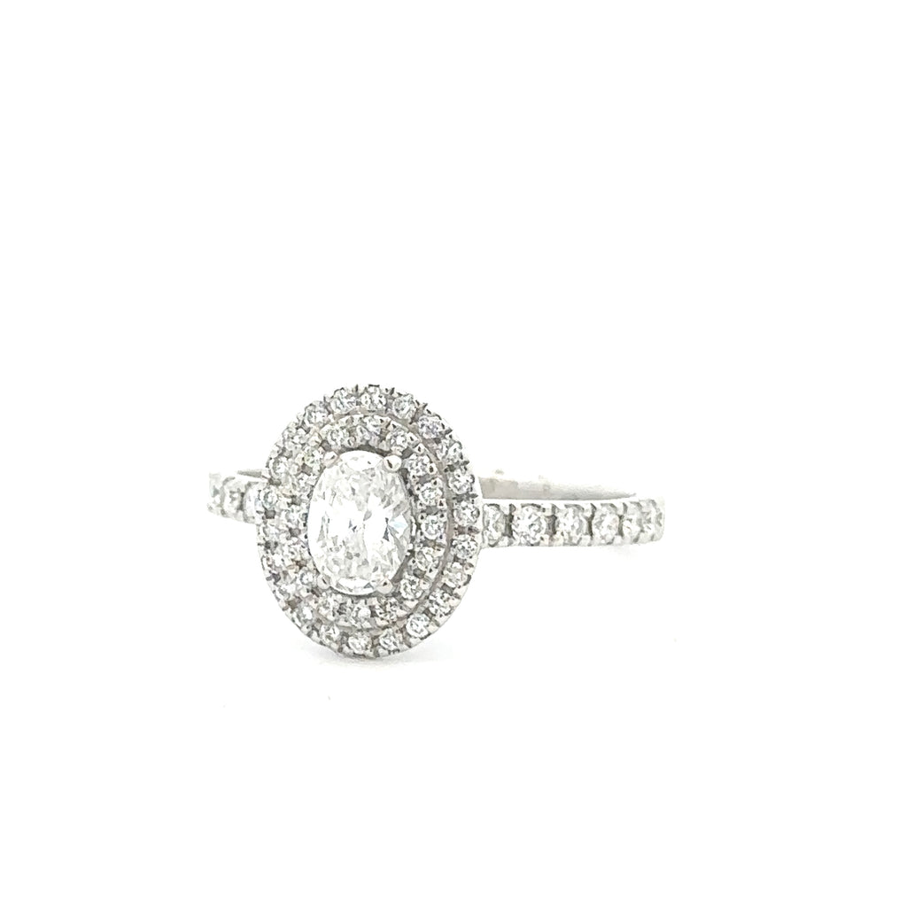 halo Oval Shape Diamond Engagement Ring