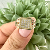Stone Square Ring 10K Gold