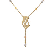 Virgin Mary Cross 18K Gold Rosary