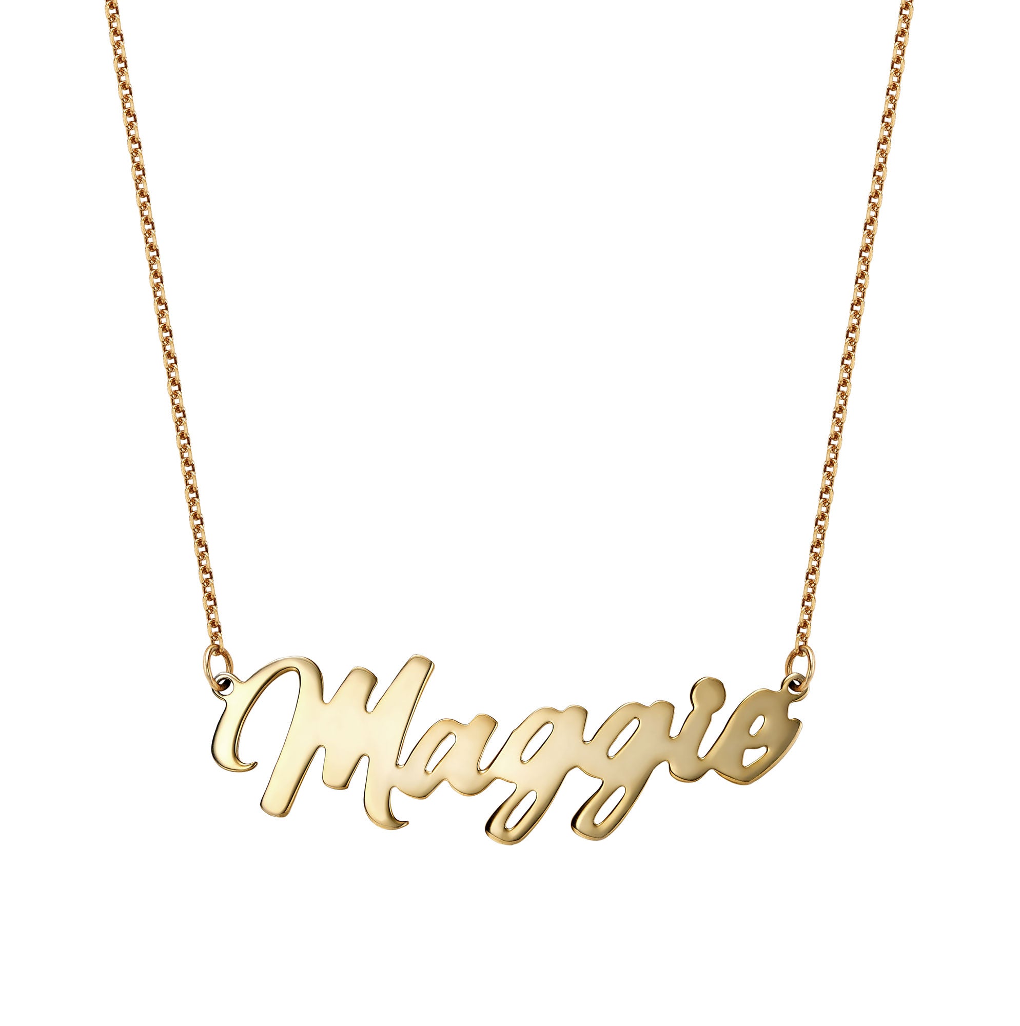Posh Name Necklace Solid Gold
