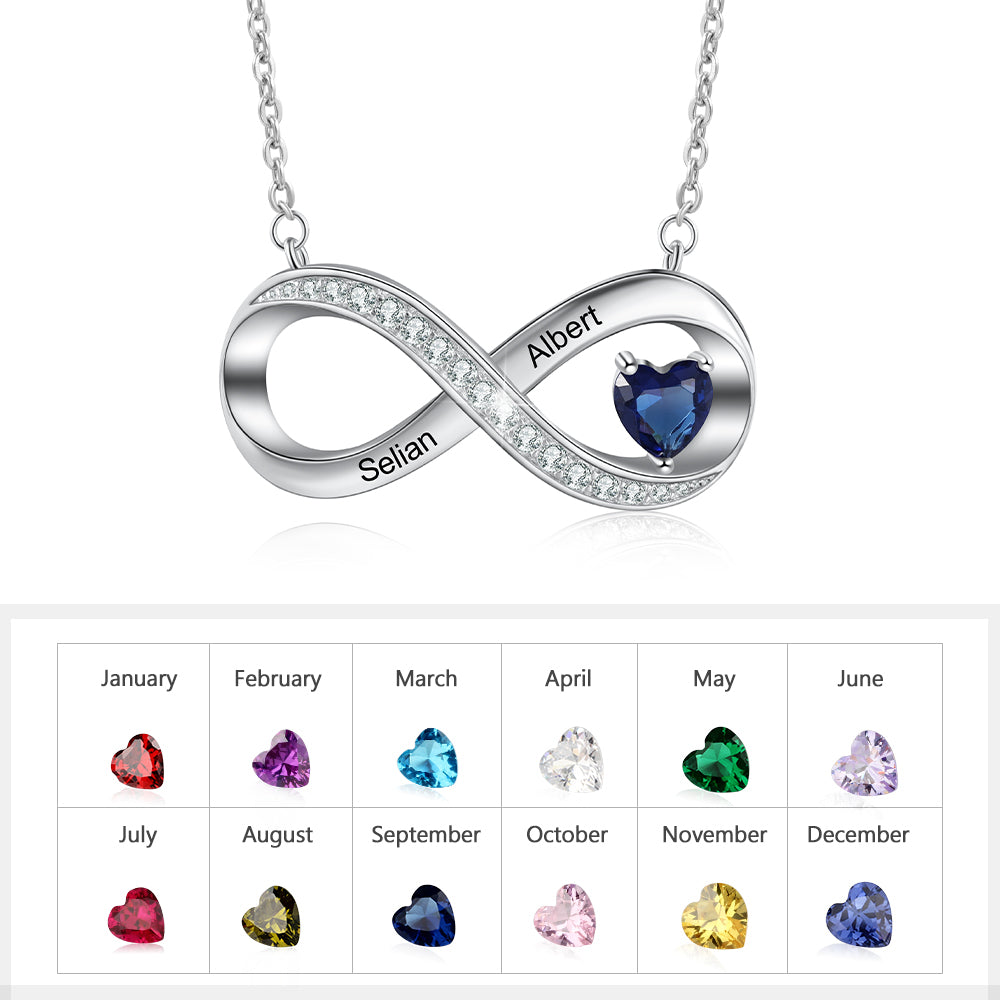 Silver Infinity Necklace 1 stone