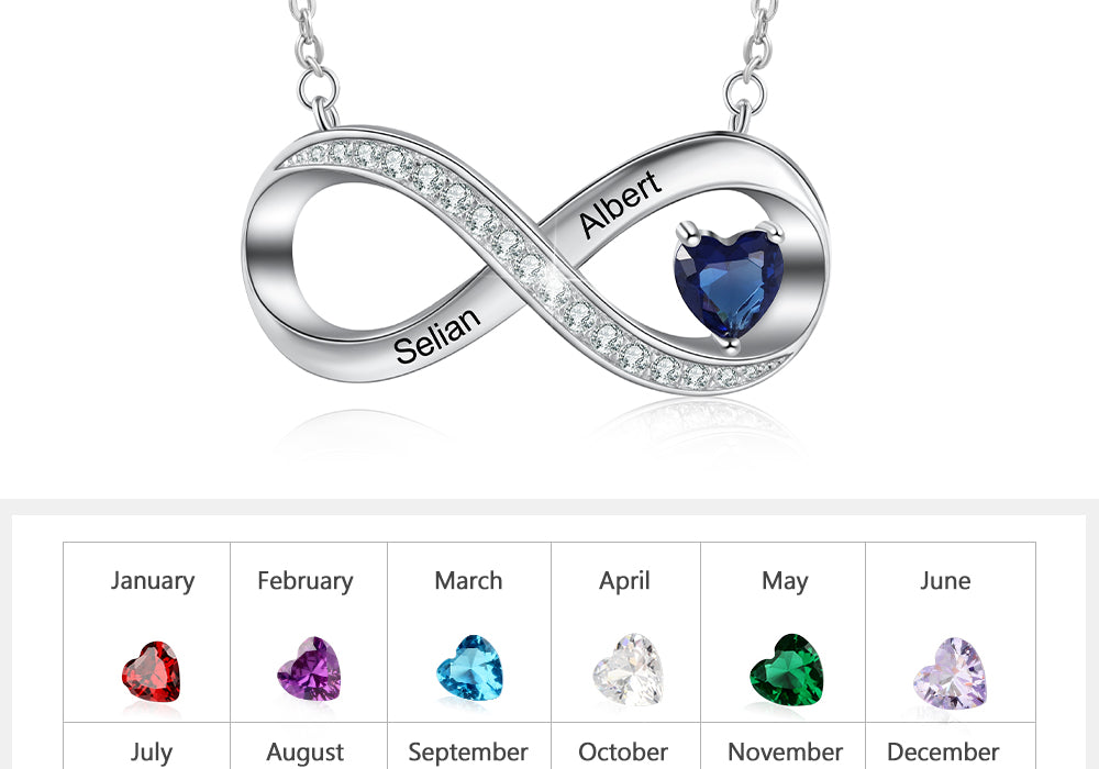 Silver Infinity Necklace 1 stone