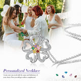 Heart Shape Flower Pendant Necklace 5 to 6 Stones