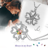 Heart Shape Flower Pendant Necklace 5 to 6 Stones