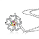 Heart Shape Flower Pendant Necklace 5 to 6 Stones