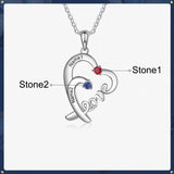LOVE Heart Necklace 2 to 4 Stones