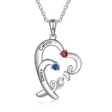 LOVE Heart Necklace 2 to 4 Stones