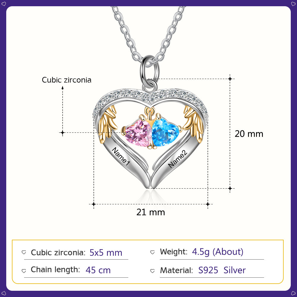 Heart Shape Pendant Necklace 2 to 6 Stones