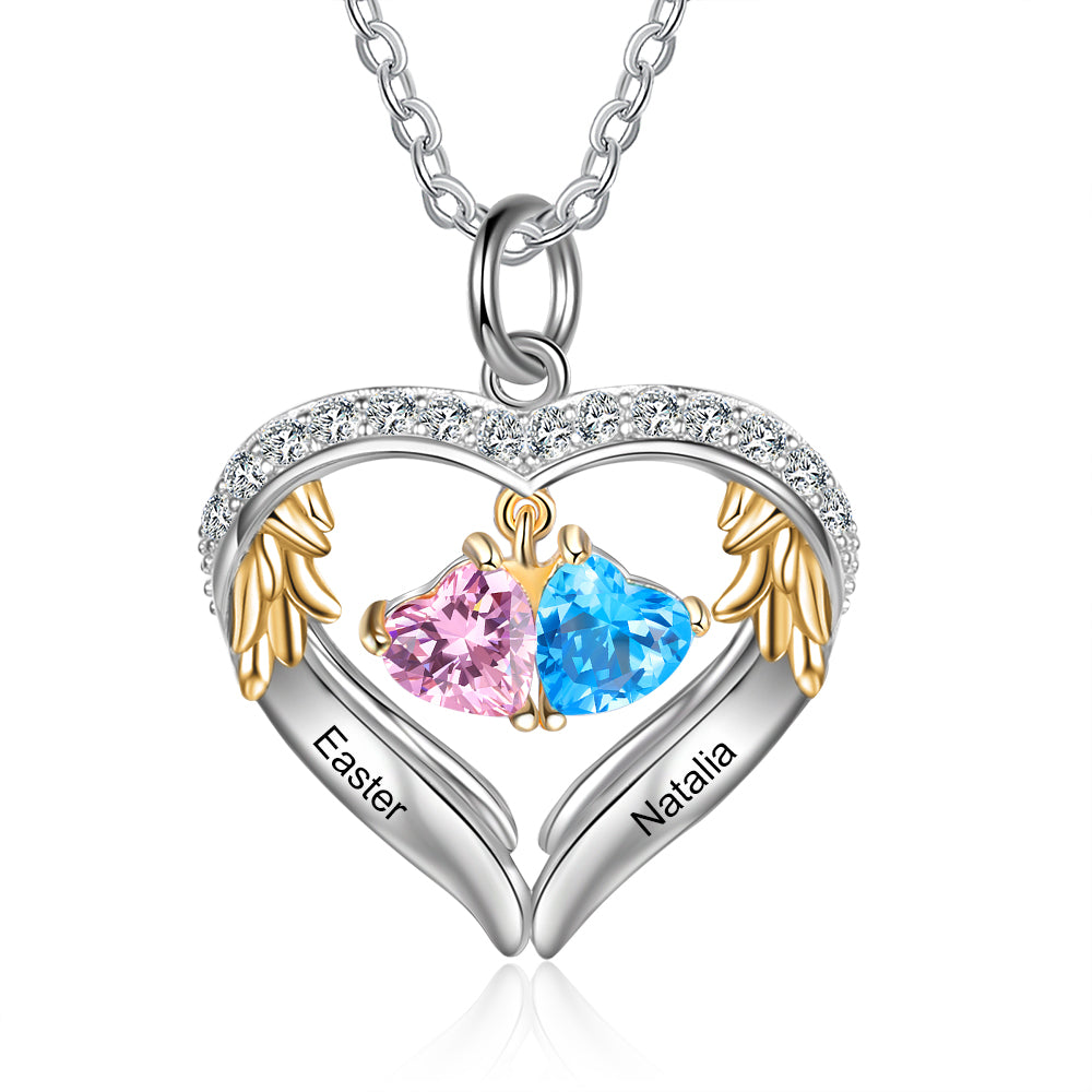 Heart Shape Pendant Necklace 2 to 6 Stones