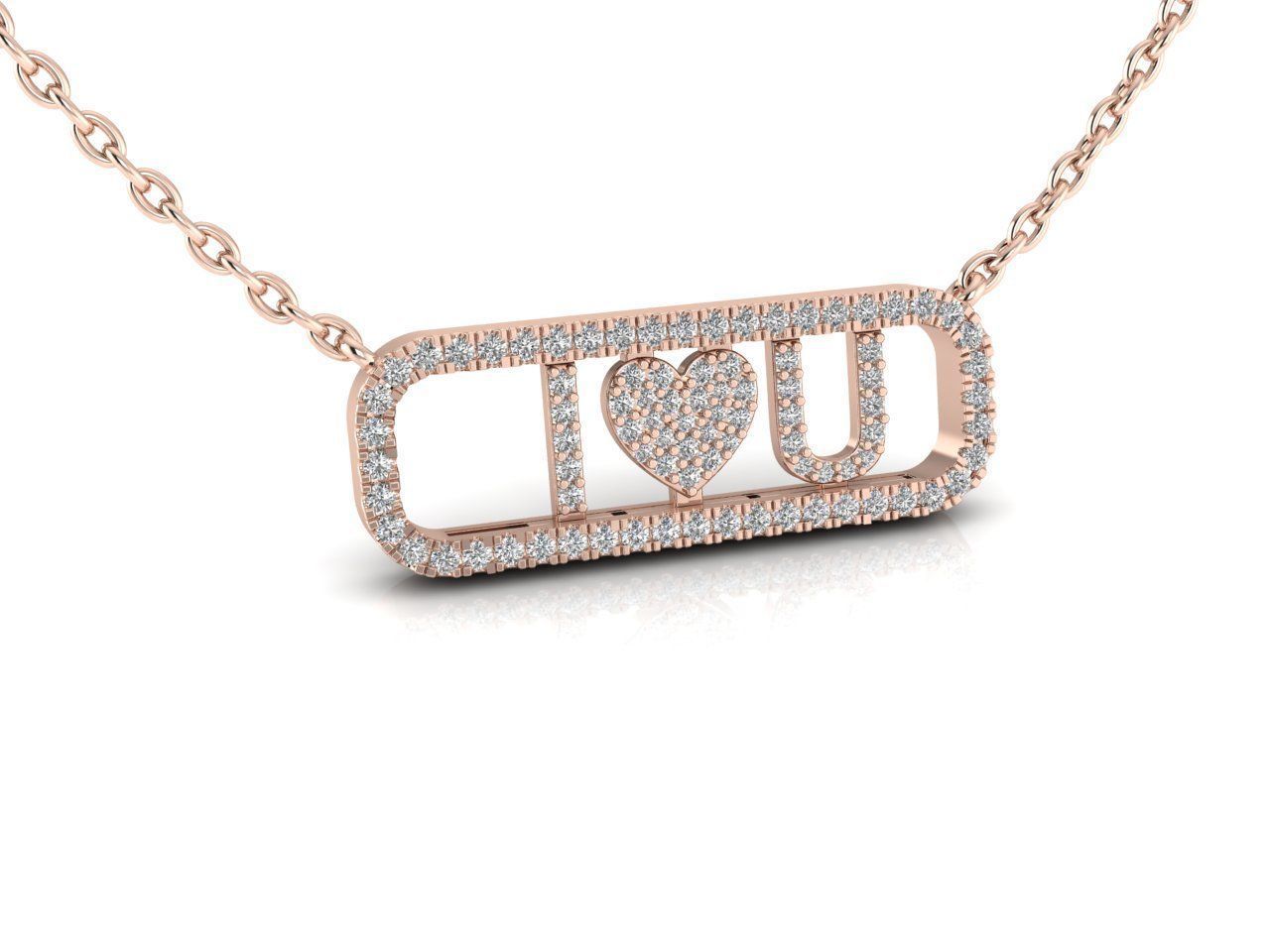 I Love You Necklace 14K Gold