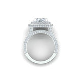 Double Halo Pave Diamond Engagement Ring