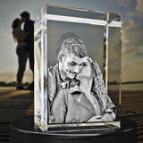 3D Crystal Rectangle Tall 9x6cm 1to3 People