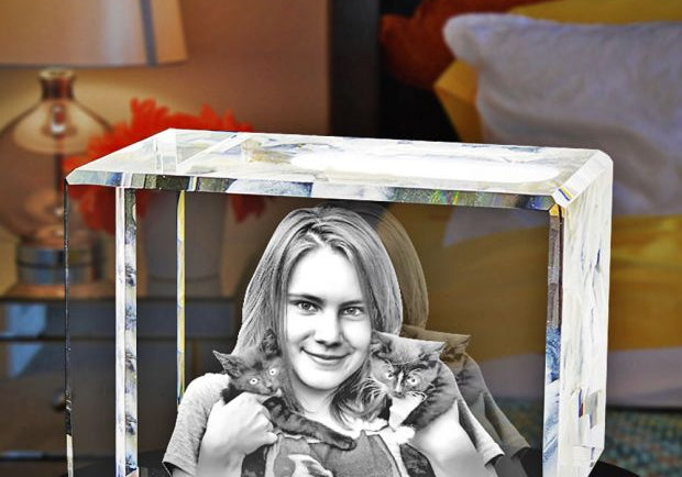 3D Crystal Rectangle Wide 8x5cm 1-2 people